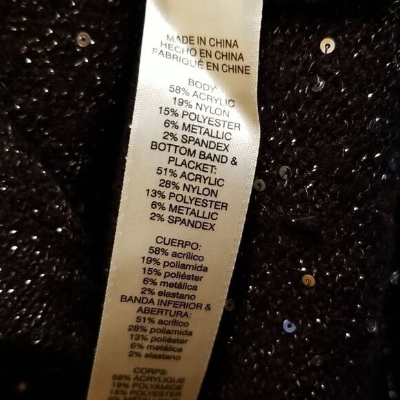 Chico's Cardigan Sequins Metallic Accent Size XS- S - Picture 4 of 6